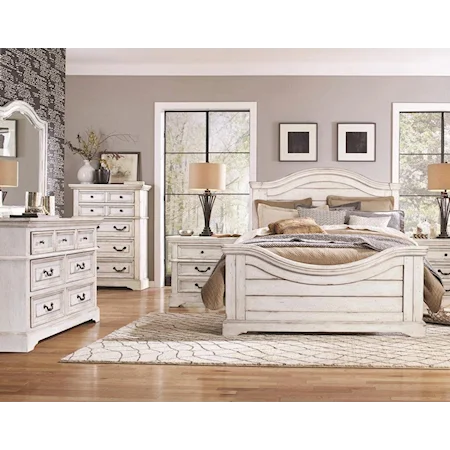 Queen Bed, Dresser, Mirror, & Nightstand