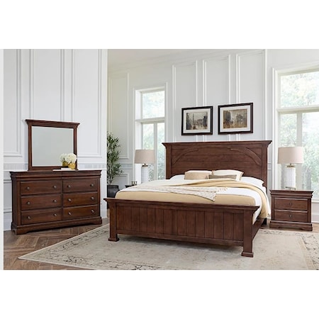 Queen Mansion Bed,Dresser,Mirror,&Nightstand