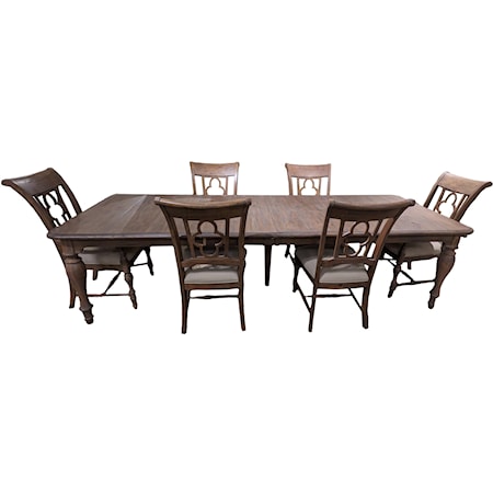 Table w/ 4 Side chairs, & 2 Arm Chairs
