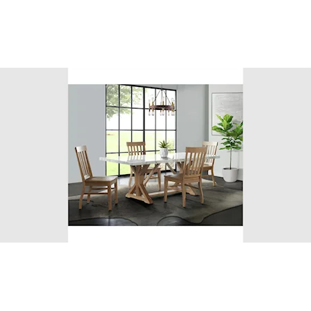 Rectangular Dining Table & 4 Side Chairs
