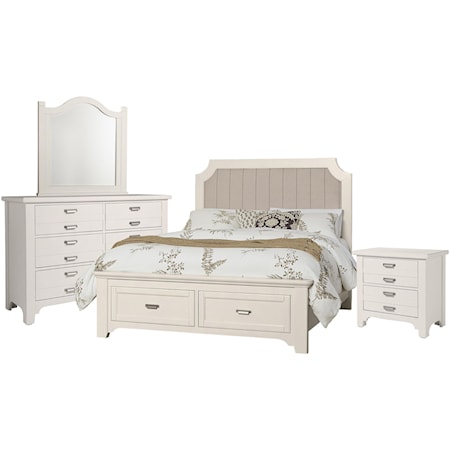 King Bed, Dresser, Mirror, Nighstand