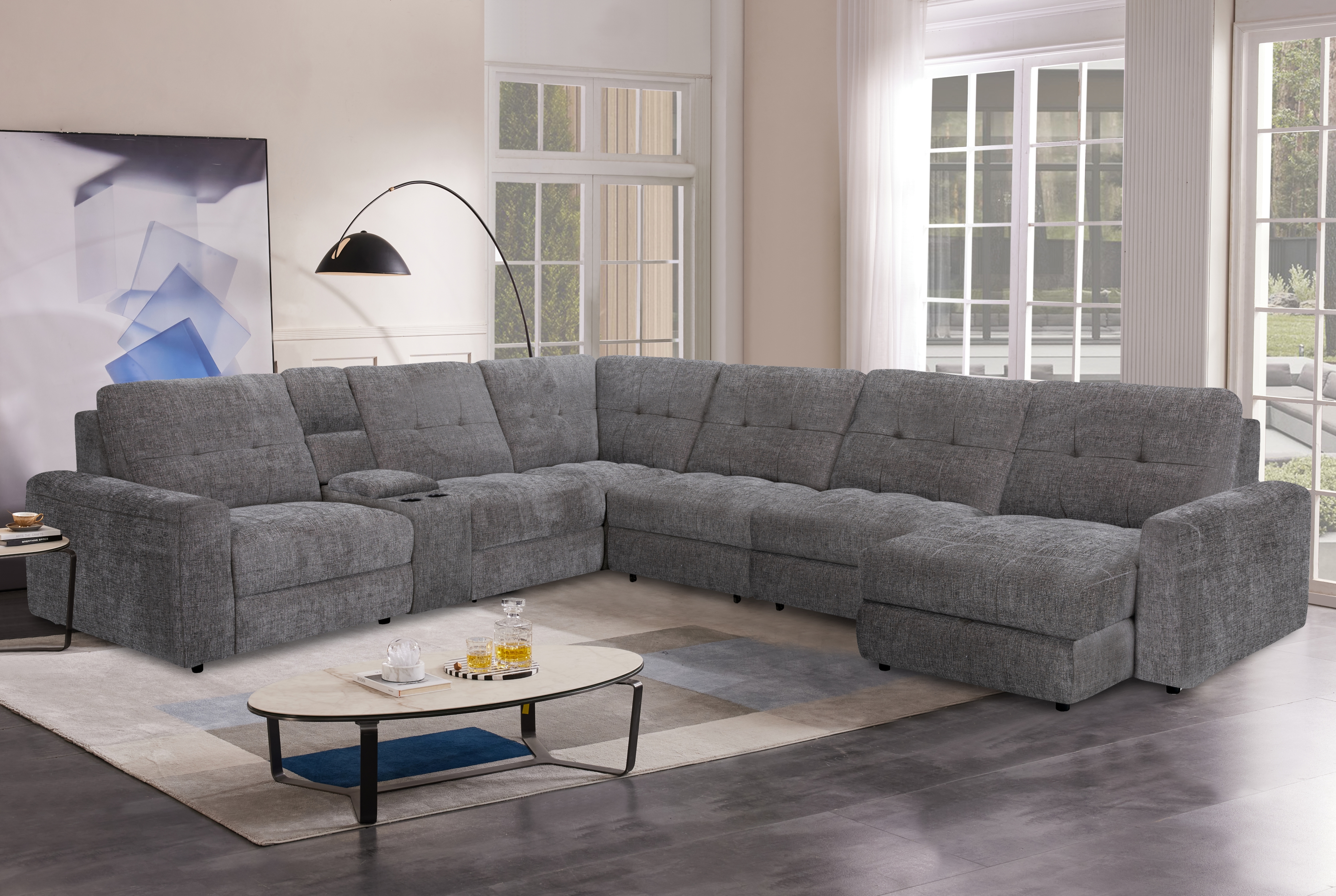 7 piece power slider sectional