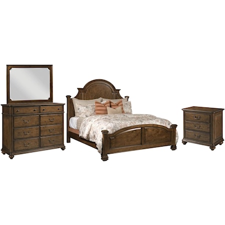 Queen Bed, Dresser, Mirror, & Nightstand