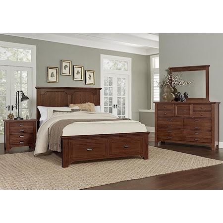 Queen Bed, Dresser, Mirror, Nightstand