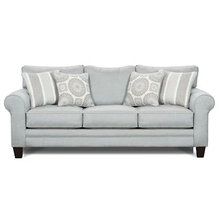 Stationary Sofa w/ Accent Pillows