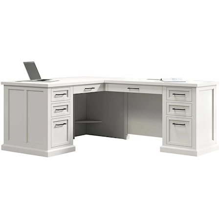 Pedetal L-Desk with Right Return