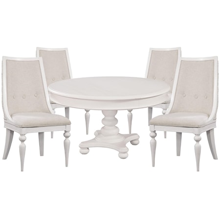 Oval Pedestal Table and Side Chair