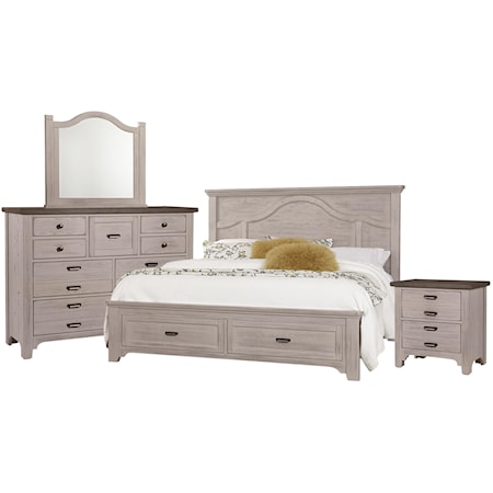 Queen Bed, Dresser, Mirror, Nightstand