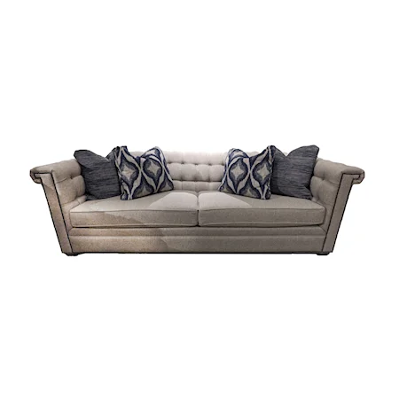 Transitional Chesterfield Sofa with Nailhead Trim