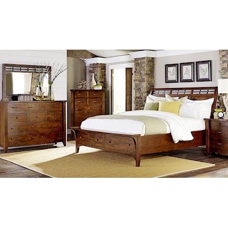 King Bed, Dresser, Mirror, Nightstand