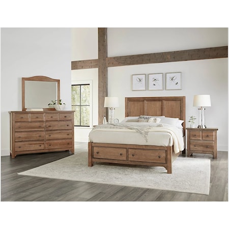 King Storage Bed,Dresser,Mirror,Nighstand