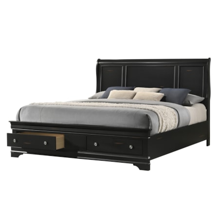 Queen Storage Footboard Bed