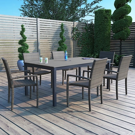 72" Outdoor Dining Table with 6 Chairs