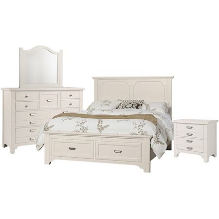 King Panel Bed, Dresser, Mirror, Nig