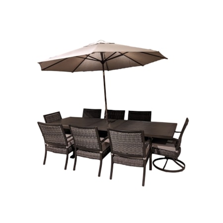 Outdoor Dining Set w/ Umbrella