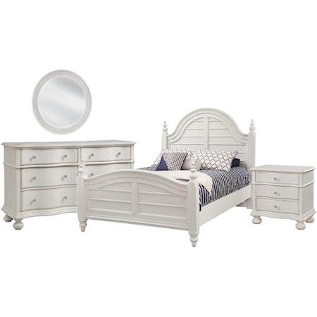 Queen Bed, Bureau, Mirror, Nightstand