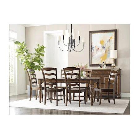 Leg Table with 2 Host and 4 Side chairs