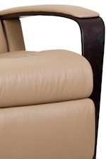 Exposed Wood Arm with Padding Featured on the Peak Relaxer Recliner