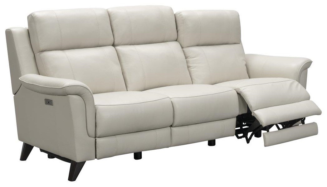 Crosslin leather power reclining sofa with power outlet headrests