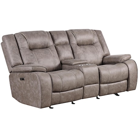 Manual Reclining Loveseat with Console