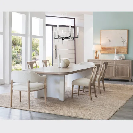 Rectangle Table with 6 Slatback Chairs