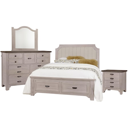 King Bed, Dresser, Mirror, Nighstand