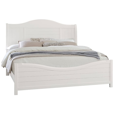 King Sleigh Bed with Metal Slats