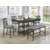 Crown Mark Nina Relaxed Vintage 6-Piece Counter Height Dining Set with Upholstered Bench