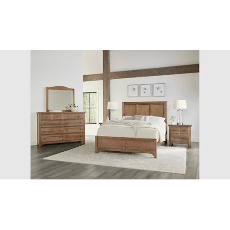 Queen Panel Bed,Dresser,Mirror,Nightstand