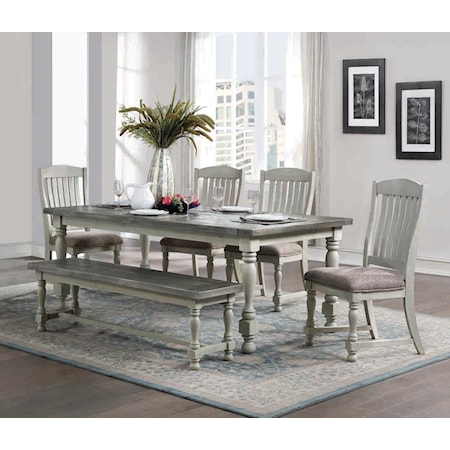 Rectangular Table & 6 Side Chairs