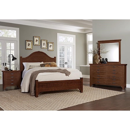 King Bed, Dresser, Mirror, Nightstand