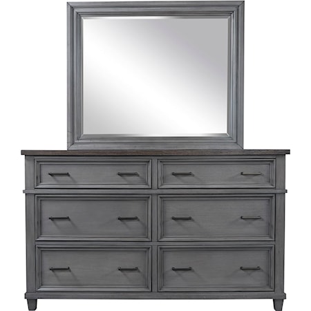 Dresser and Landscape Mirror