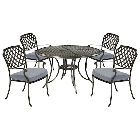 48 Inch Round Table And 4 Chairs With Seat Cushions