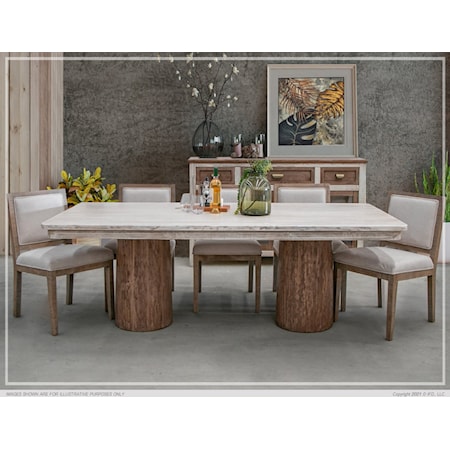 Dining Table with 4 Upholstered Chairs