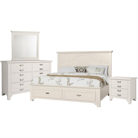 Queen Mantel, Dresser, Mirror, Nightstand