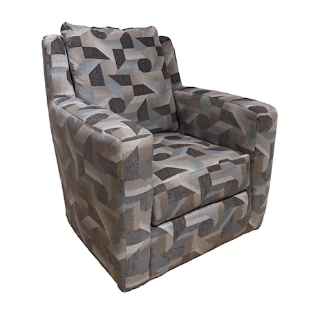 Contemporary Swivel Glider with Track Arms