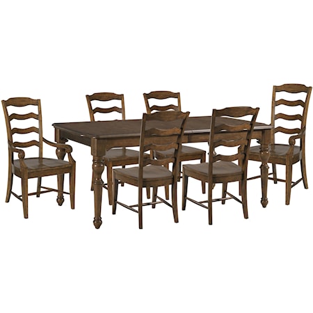 Table with 2 Arm Chairs and 4 Side Chairs