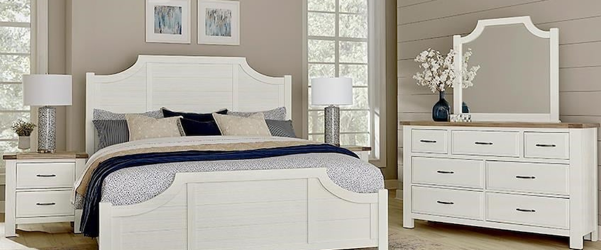 KING HEADBOARD-DRESSER-MIRROR NIGHTSTAND