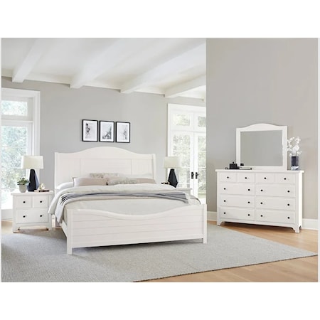 Queen Sleigh Bed,Dresser,Mirror,Nightstand