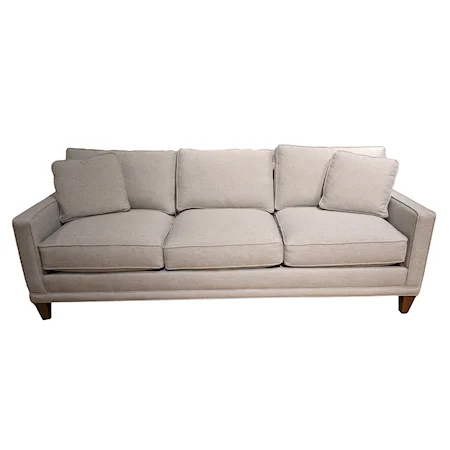 Customizable 3-Cushion Sofa with Track Arms & Wood Legs