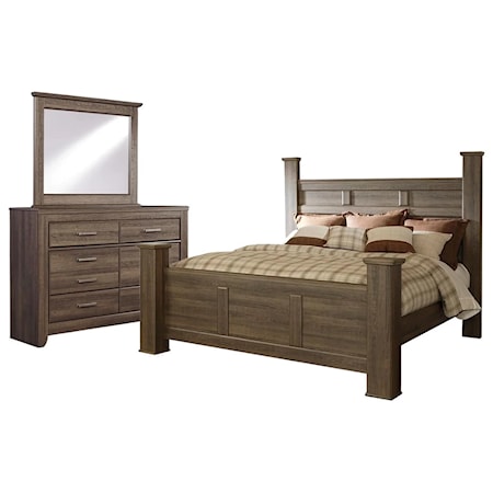 Queen Bed, Dresser & Mirror