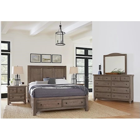 King Storage Bed,Dresser,Mirror,Nightstand