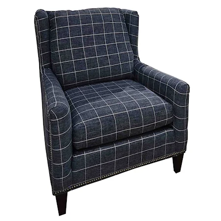 Transitional Accent Chair with Nail-head Trim & Tapered Legs