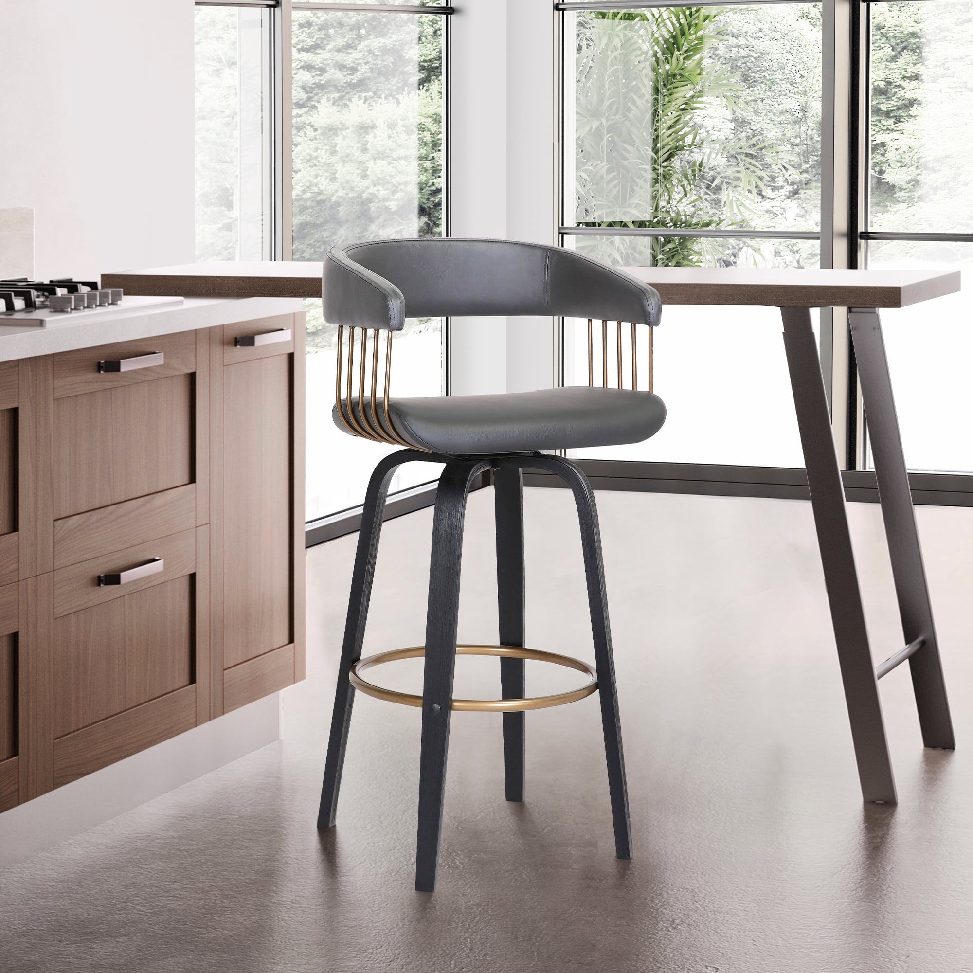 Armen Living Topanga Counter-Height Swivel Stool