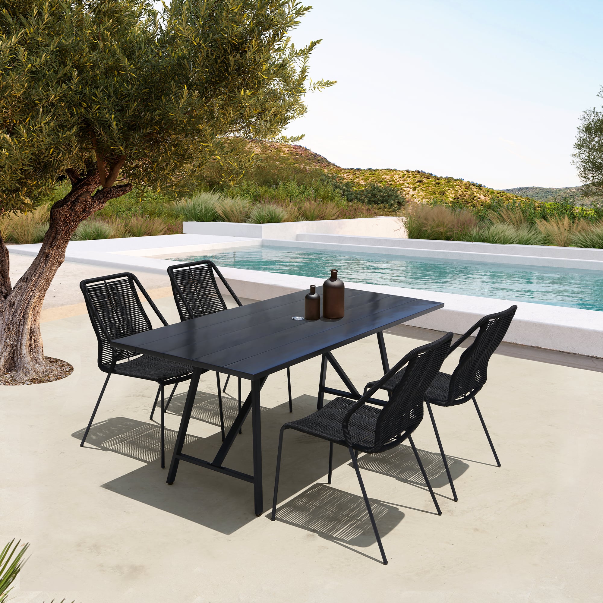 Armen Living Frinton / Clip 5-Piece Outdoor Dining Set