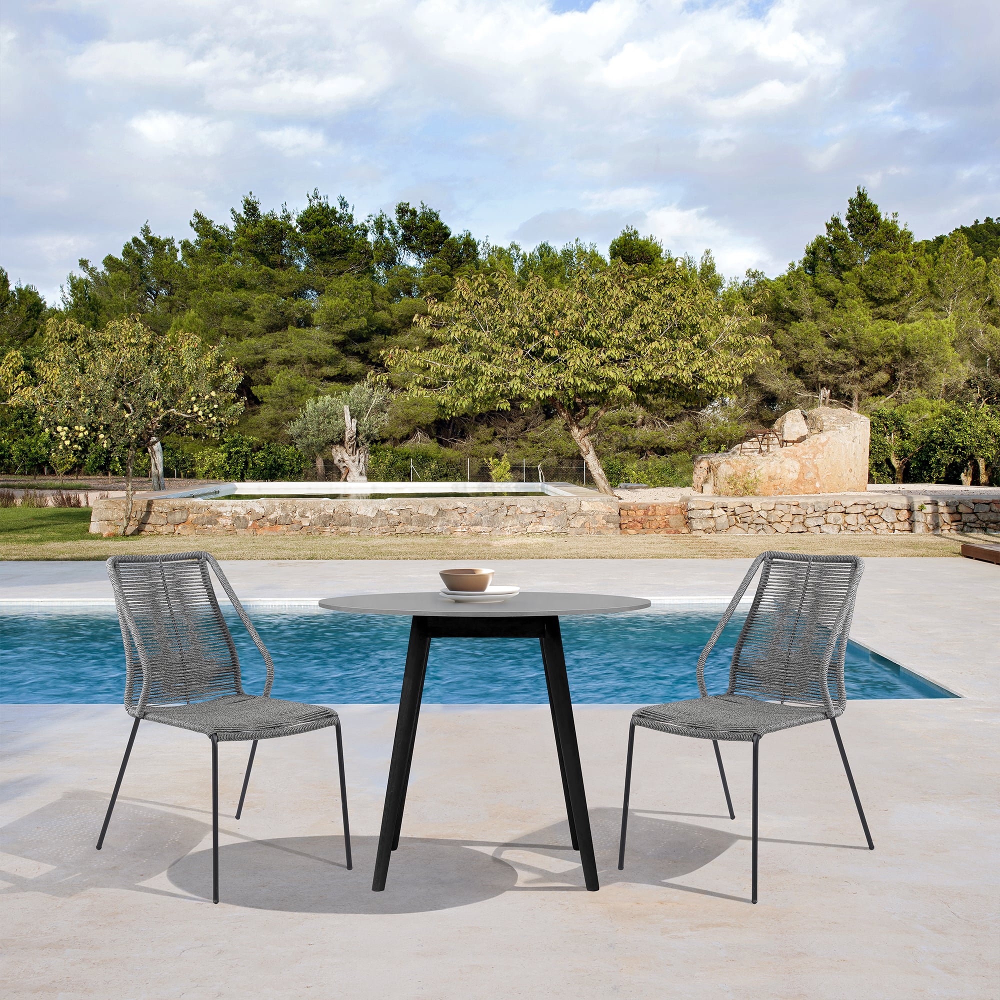 Armen Living Kylie / Clip 3-Piece Outdoor Dining Set