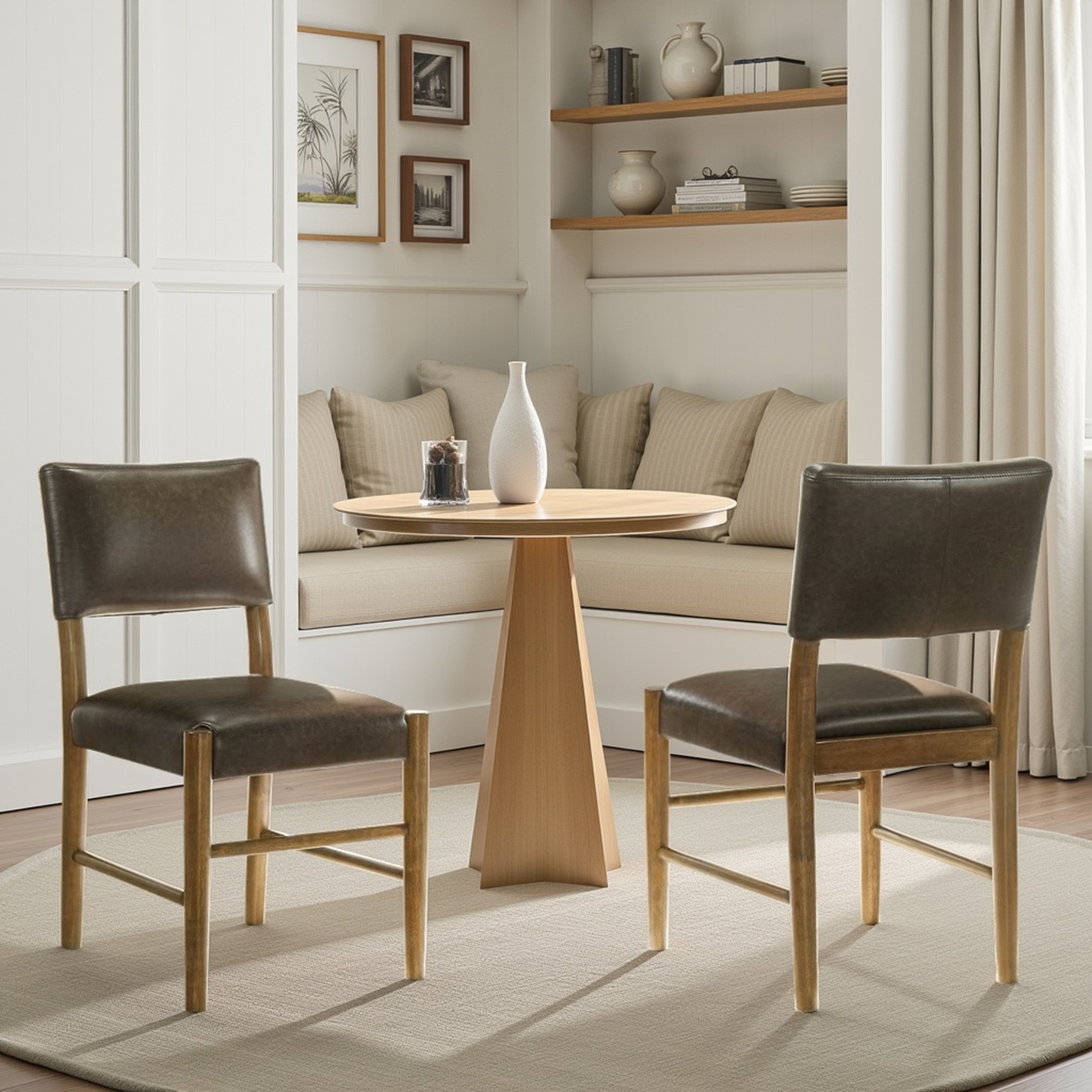 Armen Living Bennet Faux-Leather Upholstered Dining Side Chair
