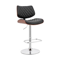 Contemporary Faux Leather Adjustable Height Bar Stool