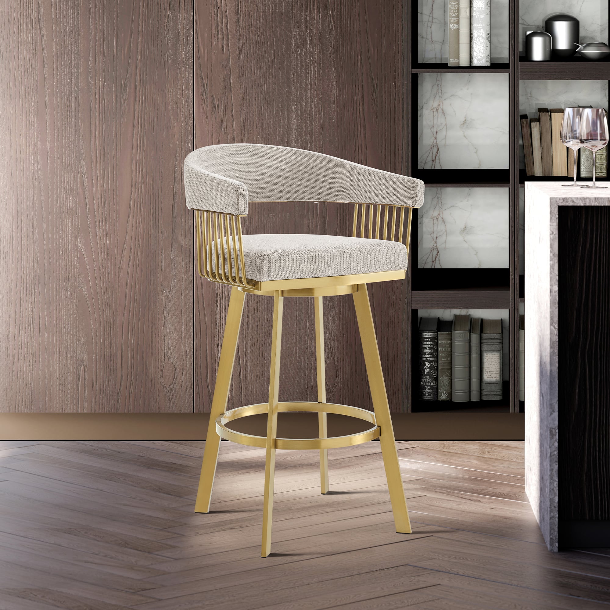 Armen Living Chelsea Swivel Bar Stool