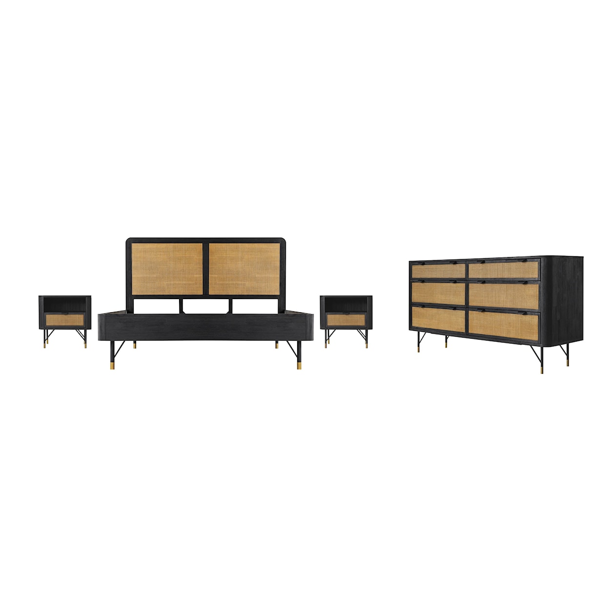 Armen Living Saratoga 4pc Bedroom Set